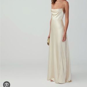fame and partners strappy draped gown
